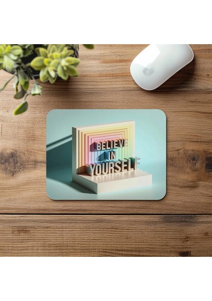 Motivasyon Dolu 3D Mousepad – Inanç Sloganlı - 19X23 cm 2 mm Dikdörtgen Ithal Baskılı Mouse Pad fırsatları