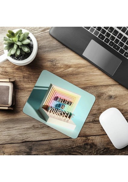 Motivasyon Dolu 3D Mousepad – Inanç Sloganlı - 19X23 cm 2 mm Dikdörtgen Ithal Baskılı Mouse Pad