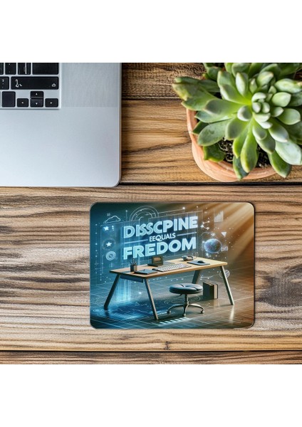 Renkli Disiplin ve Özgürlük Mesajlı Mousepad - 19X23 cm 2 mm Dikdörtgen Ithal Baskılı Mouse Pad modelleri