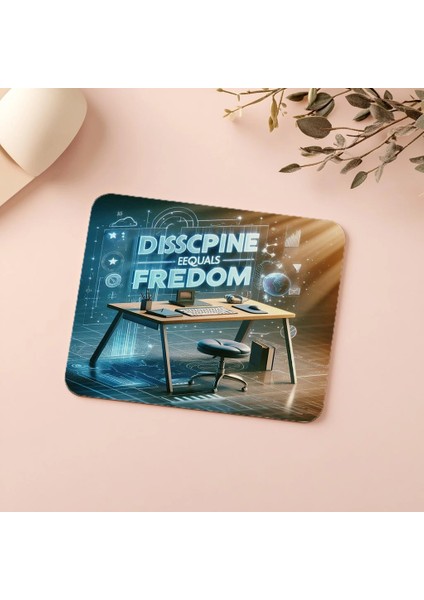 Renkli Disiplin ve Özgürlük Mesajlı Mousepad - 19X23 cm 2 mm Dikdörtgen Ithal Baskılı Mouse Pad indirimleri