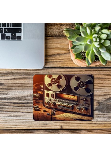 Sıcak Işıklı Nostaljik Teyp Mouse Pad - 19X23 cm 2 mm Dikdörtgen Ithal Baskılı Mouse Pad modelleri