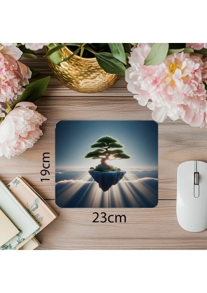 Işık Hüzmeli Sürreal Bonsai Mousepad - 19X23 cm 2 mm Dikdörtgen Ithal Baskılı Mouse Pad