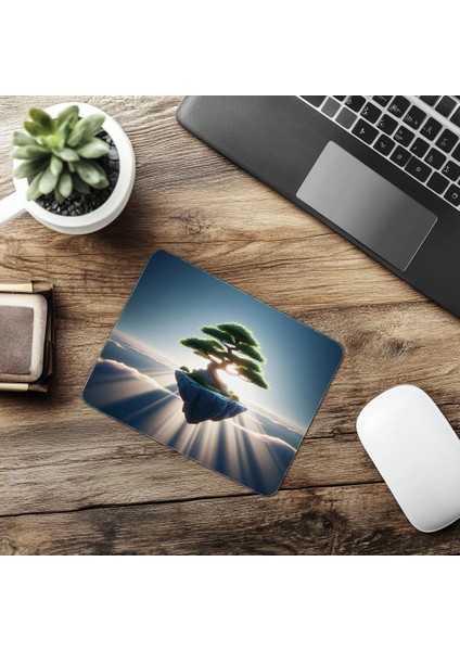 Işık Hüzmeli Sürreal Bonsai Mousepad - 19X23 cm 2 mm Dikdörtgen Ithal Baskılı Mouse Pad