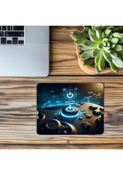 Press Start Yazılı Güçlü Gamer Mousepad - 19X23 cm 2 mm Dikdörtgen Ithal Baskılı Mouse Pad modelleri