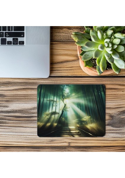 Işık Geçiren Bambu Ormanı Mousepad - 19X23 cm 2 mm Dikdörtgen Ithal Baskılı Mouse Pad modelleri