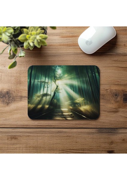 Işık Geçiren Bambu Ormanı Mousepad - 19X23 cm 2 mm Dikdörtgen Ithal Baskılı Mouse Pad fırsatları