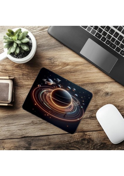 Sade ve Bilimsel Güneş Sistemi Mousepad - 19X23 cm 2 mm Dikdörtgen Ithal Baskılı Mouse Pad