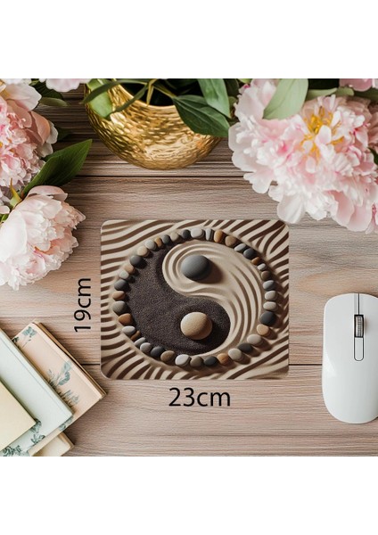 Raked Sand Üzerinde Denge Mouse Pad - 19X23 cm 2 mm Dikdörtgen Ithal Baskılı Mouse Pad