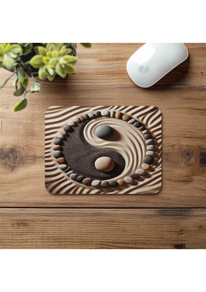 Raked Sand Üzerinde Denge Mouse Pad - 19X23 cm 2 mm Dikdörtgen Ithal Baskılı Mouse Pad fırsatları