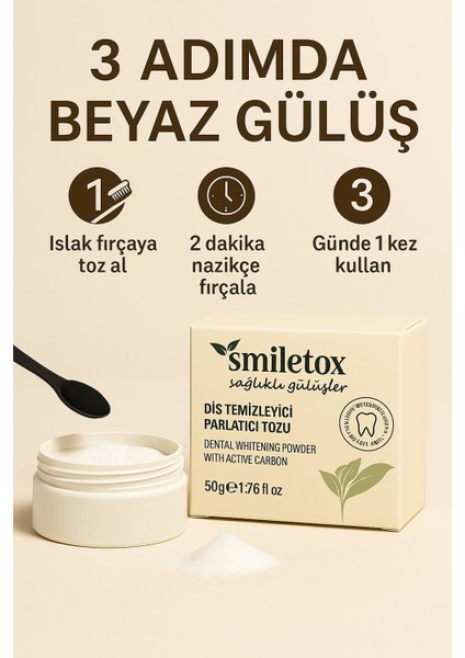 Detox Etkili Aktif Karbonlu Diş Beyazlatıcı 50g-7 Günde Kahve/Çay/Sigara Lekelerine Etkili Çözüm fiyatları