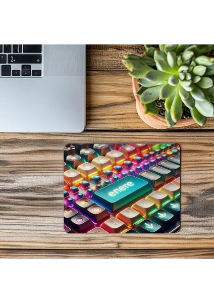 Retro Mekanik Klavye Temalı Mouse Pad - 19X23 cm 2 mm Dikdörtgen Ithal Baskılı Mouse Pad modelleri