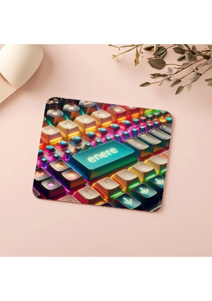 Retro Mekanik Klavye Temalı Mouse Pad - 19X23 cm 2 mm Dikdörtgen Ithal Baskılı Mouse Pad indirimleri