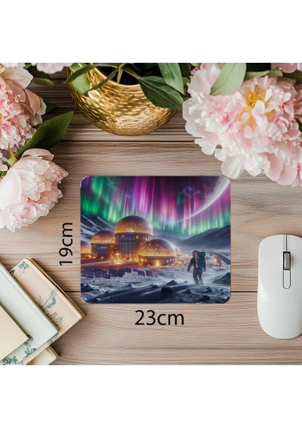 Güneş Panelli Ay Üssü Mouse Pad - 19X23 cm 2 mm Dikdörtgen Ithal Baskılı Mouse Pad