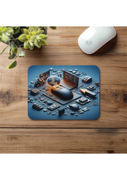 Kule Pc ve Crt Monitörlü Mousepad - 19X23 cm 2 mm Dikdörtgen Ithal Baskılı Mouse Pad fırsatları