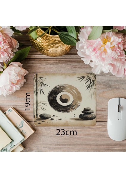 3D Japon Kaligrafi Temalı Mouse Pad - 19X23 cm 2 mm Dikdörtgen Ithal Baskılı Mouse Pad