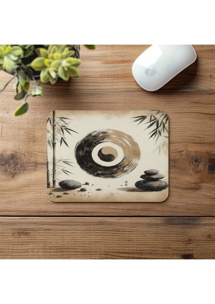 3D Japon Kaligrafi Temalı Mouse Pad - 19X23 cm 2 mm Dikdörtgen Ithal Baskılı Mouse Pad fırsatları