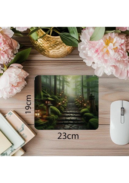 Sabah Sisi Altında Tapınak Yolu Mousepad - 19X23 cm 2 mm Dikdörtgen Ithal Baskılı Mouse Pad
