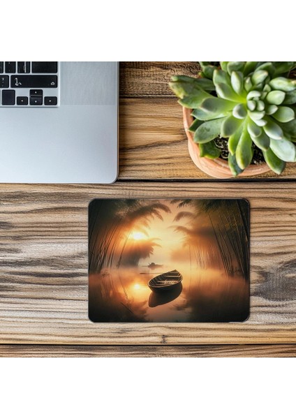 Huzurlu Sabah Göl Manzaralı Mouse Pad - 19X23 cm 2 mm Dikdörtgen Ithal Baskılı Mouse Pad modelleri