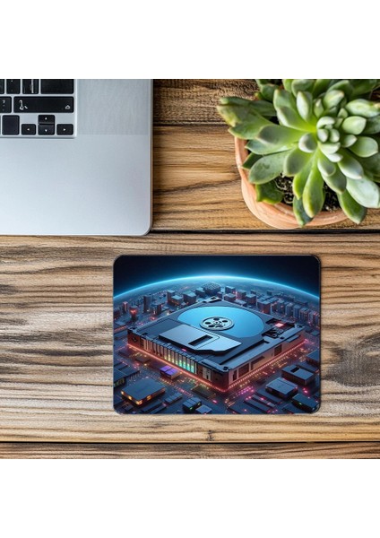 3D Efektli Veri Girişi Temalı Mouse Pad - 19X23 cm 2 mm Dikdörtgen Ithal Baskılı Mouse Pad modelleri