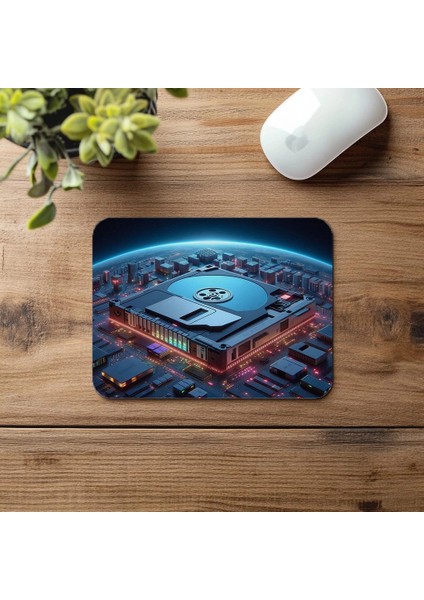 3D Efektli Veri Girişi Temalı Mouse Pad - 19X23 cm 2 mm Dikdörtgen Ithal Baskılı Mouse Pad fırsatları