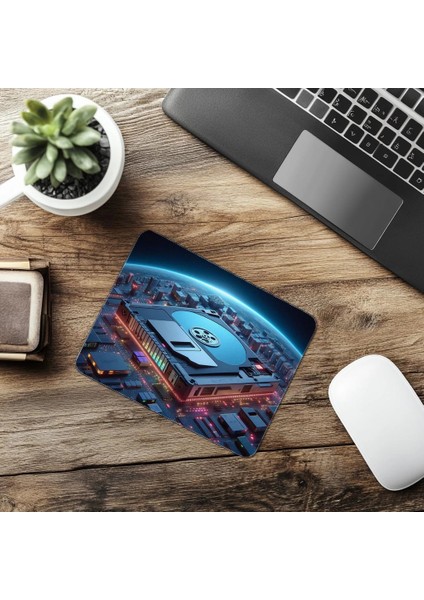 3D Efektli Veri Girişi Temalı Mouse Pad - 19X23 cm 2 mm Dikdörtgen Ithal Baskılı Mouse Pad