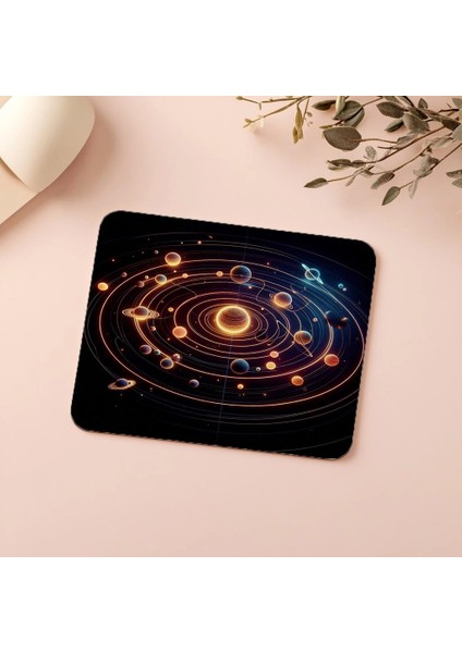 Minimal Güneş Sistemi Yerleşimli Mousepad - 19X23 cm 2 mm Dikdörtgen Ithal Baskılı Mouse Pad indirimleri