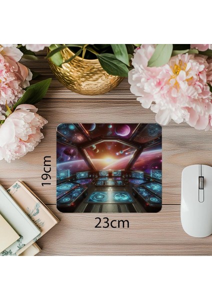Pilot Bakış Açısıyla Uzay Mouse Pad - 19X23 cm 2 mm Dikdörtgen Ithal Baskılı Mouse Pad