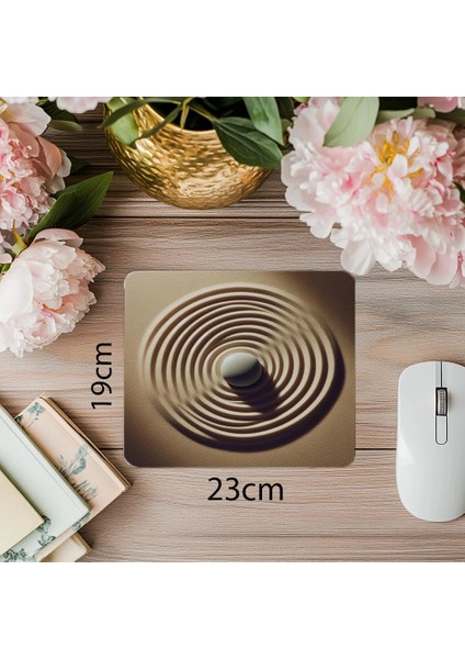 Ortada Tek Taşlı Spiral Kum Mouse Pad - 19X23 cm 2 mm Dikdörtgen Ithal Baskılı Mouse Pad