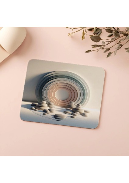 Yuvarlak Desenli Taş Bahçesi Mouse Pad - 19X23 cm 2 mm Dikdörtgen Ithal Baskılı Mouse Pad indirimleri