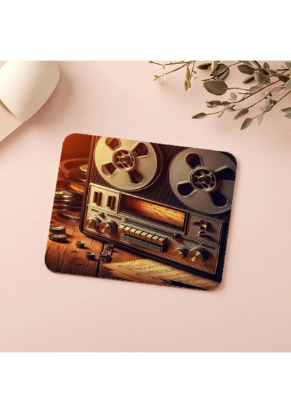 Sıcak Işıklı Nostaljik Teyp Mouse Pad - 19X23 cm 2 mm Dikdörtgen Ithal Baskılı Mouse Pad indirimleri