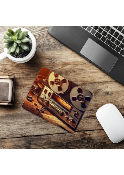 Sıcak Işıklı Nostaljik Teyp Mouse Pad - 19X23 cm 2 mm Dikdörtgen Ithal Baskılı Mouse Pad