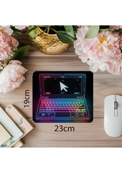 Transparan Kasa Temalı Mousepad – Neon Etki - 19X23 cm 2 mm Dikdörtgen Ithal Baskılı Mouse Pad