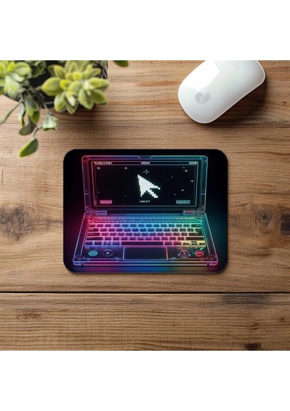 Transparan Kasa Temalı Mousepad – Neon Etki - 19X23 cm 2 mm Dikdörtgen Ithal Baskılı Mouse Pad fırsatları