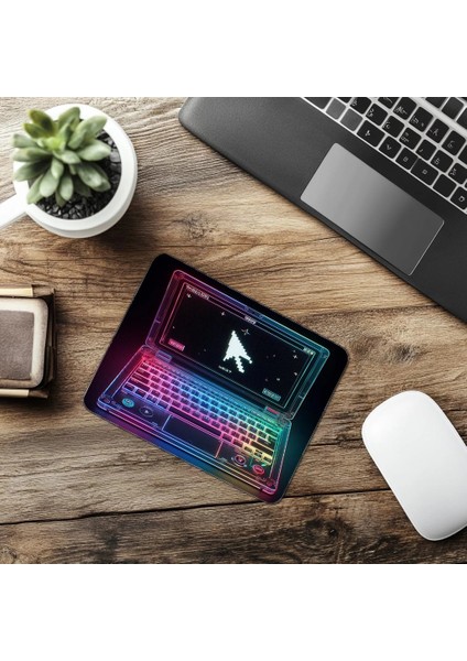 Transparan Kasa Temalı Mousepad – Neon Etki - 19X23 cm 2 mm Dikdörtgen Ithal Baskılı Mouse Pad