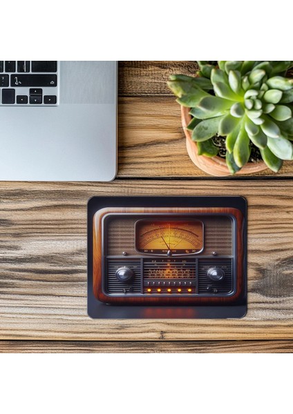 Vintage Dial Temalı Radyo Tasarımlı Mousepad - 19X23 cm 2 mm Dikdörtgen Ithal Baskılı Mouse Pad modelleri