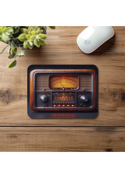 Vintage Dial Temalı Radyo Tasarımlı Mousepad - 19X23 cm 2 mm Dikdörtgen Ithal Baskılı Mouse Pad fırsatları