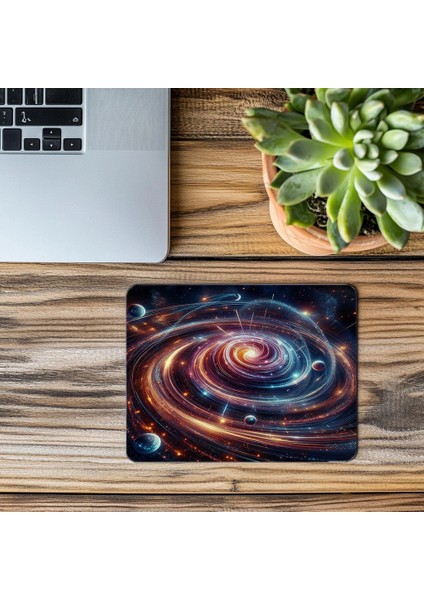 Hipnotik Galaksi Hareketi Mouse Pad - 19X23 cm 2 mm Dikdörtgen Ithal Baskılı Mouse Pad modelleri