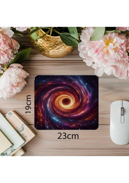 Parlak Işıklı Derinlikli Kara Delik Mousepad - 19X23 cm 2 mm Dikdörtgen Ithal Baskılı Mouse Pad