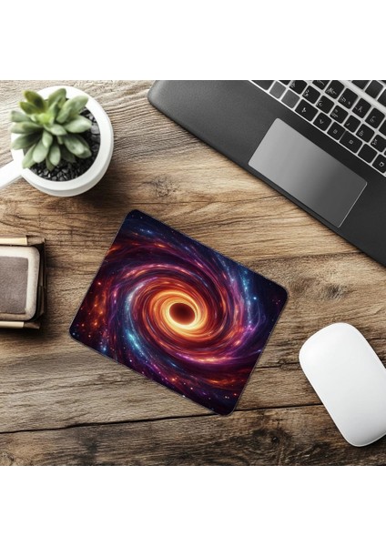 Parlak Işıklı Derinlikli Kara Delik Mousepad - 19X23 cm 2 mm Dikdörtgen Ithal Baskılı Mouse Pad
