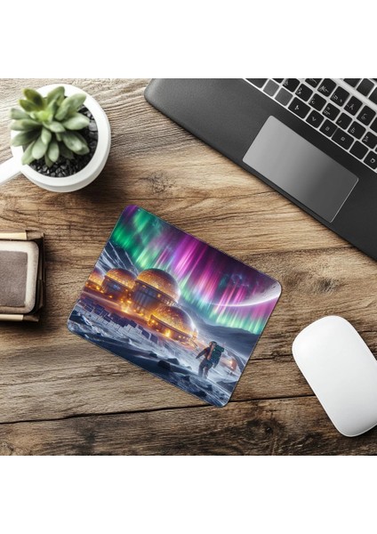 Güneş Panelli Ay Üssü Mouse Pad - 19X23 cm 2 mm Dikdörtgen Ithal Baskılı Mouse Pad