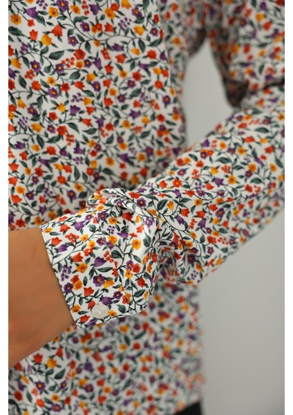 Lupinn Moda Kadın Çiçek Desenli Uzun Kollu Gömlek – Rahat Kesim, Hafif ve Nefes Alabilen Kumaş, Günlük & Ofis Şıklığı modelleri