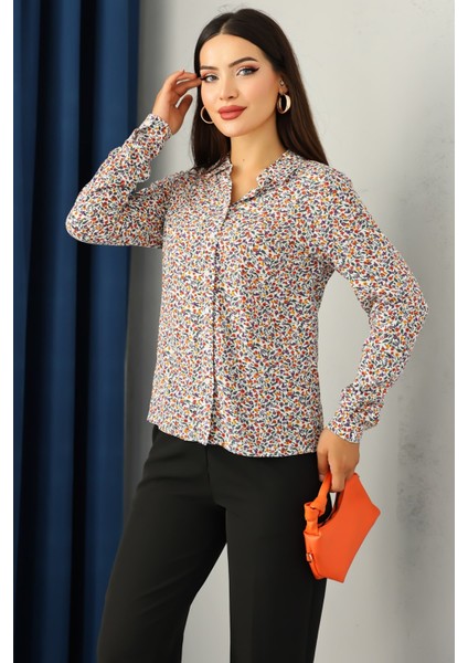 Lupinn Moda Kadın Çiçek Desenli Uzun Kollu Gömlek – Rahat Kesim, Hafif ve Nefes Alabilen Kumaş, Günlük & Ofis Şıklığı indirimleri