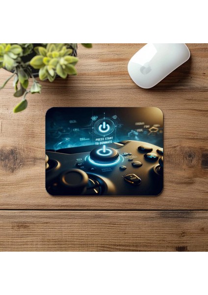 Press Start Yazılı Güçlü Gamer Mousepad - 19X23 cm 2 mm Dikdörtgen Ithal Baskılı Mouse Pad fırsatları