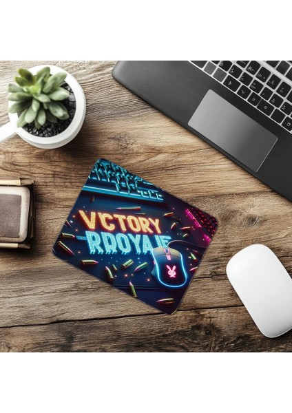 Victory Royale Yazılı Parlak Gamer Mousepad - 19X23 cm 2 mm Dikdörtgen Ithal Baskılı Mouse Pad