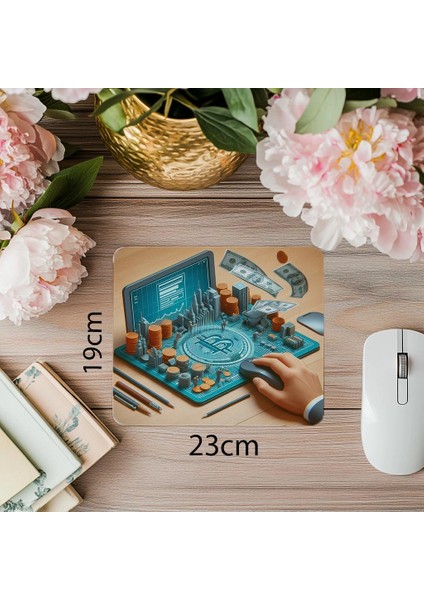 Kablo Dağınıklığıyla Gerçekçi Retro Mouse Pad - 19X23 cm 2 mm Dikdörtgen Ithal Baskılı Mouse Pad