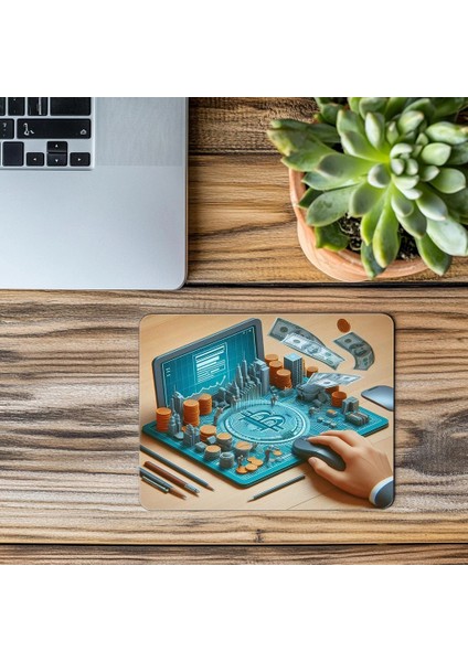 Kablo Dağınıklığıyla Gerçekçi Retro Mouse Pad - 19X23 cm 2 mm Dikdörtgen Ithal Baskılı Mouse Pad modelleri