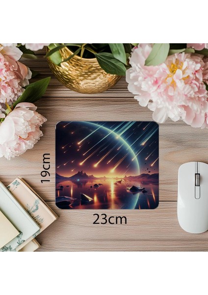 Sinema Efektli Uzay Manzaralı Mouse Pad - 19X23 cm 2 mm Dikdörtgen Ithal Baskılı Mouse Pad