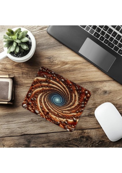 Kahve ve Kodun Buluştuğu Estetik Mouse Pad - 19X23 cm 2 mm Dikdörtgen Ithal Baskılı Mouse Pad