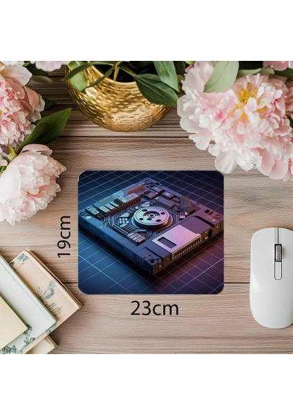 Yarı Takılı Disketli Mousepad – Retro Drive - 19X23 cm 2 mm Dikdörtgen Ithal Baskılı Mouse Pad