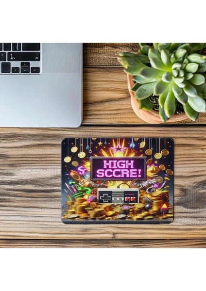 Arcade Temalı Işıltılı Mousepad Tasarımı - 19X23 cm 2 mm Dikdörtgen Ithal Baskılı Mouse Pad modelleri